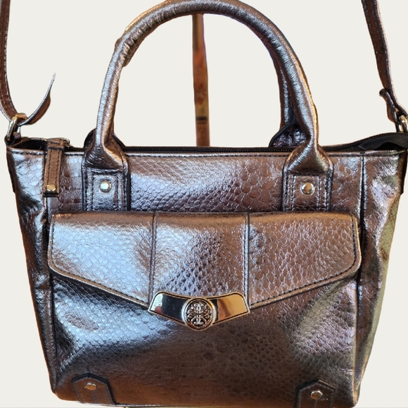 Bling IRRIDESCENT TREVISO Silver Mini-Tote With Crossbody Strap, EUC - Picture 1 of 15